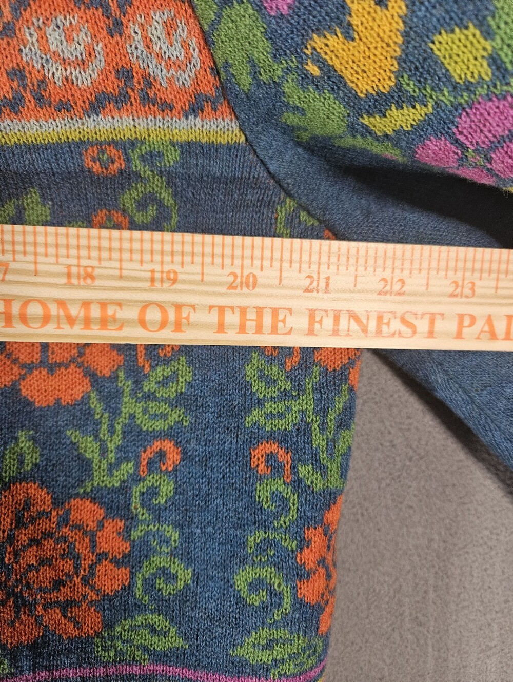 IVKO For Anthropologie Floral Pattern Cardigan Teal Sweater Small Lambswool Fine - Picture 9 of 11